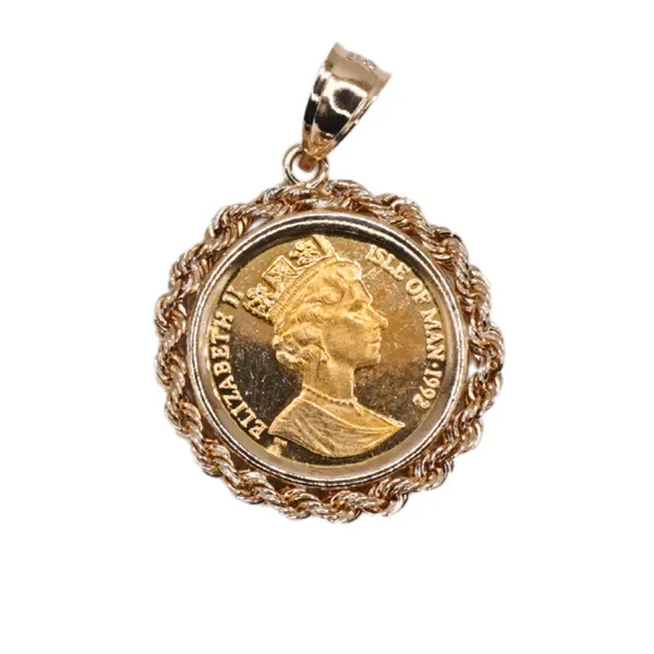 Coin Pendant in 14k Yellow Gold Bezel Lumina Gem Hampstead, NC