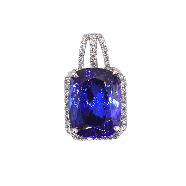 6.53ct Tanzanite and Diamond Pendant- 18k White Gold Lumina Gem Hampstead, NC