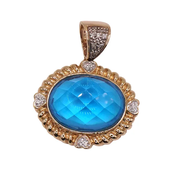 Blue Topaz and Diamond Enhancer- 14k Yellow Gold Lumina Gem Hampstead, NC