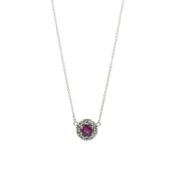 .61ctw Ruby and Diamond Necklace in 18k White Gold - 16