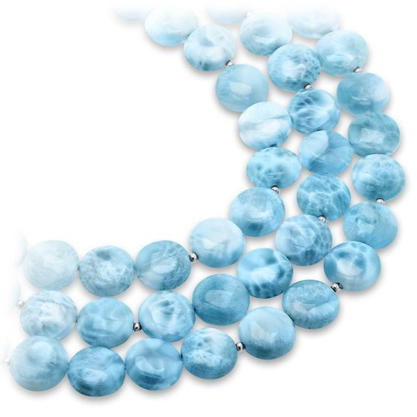 Marahlago Seafoam Three Strand Larimar Necklace Lumina Gem Wilmington, NC