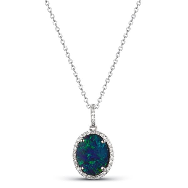 Luvente 1.70ct Opal and Diamond Necklace - 18