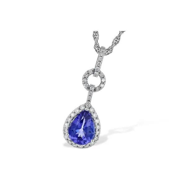 Allison Kaufman .95ct Tanzanite and Diamond Necklace - White Gold -18