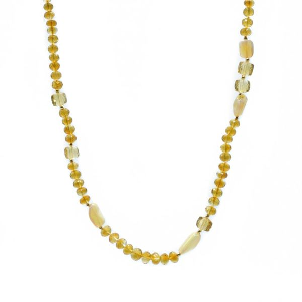 Citrine and Ethiopian Opal and Yellow Gold Necklace Made by Local Artist Katharyn Zava - 23