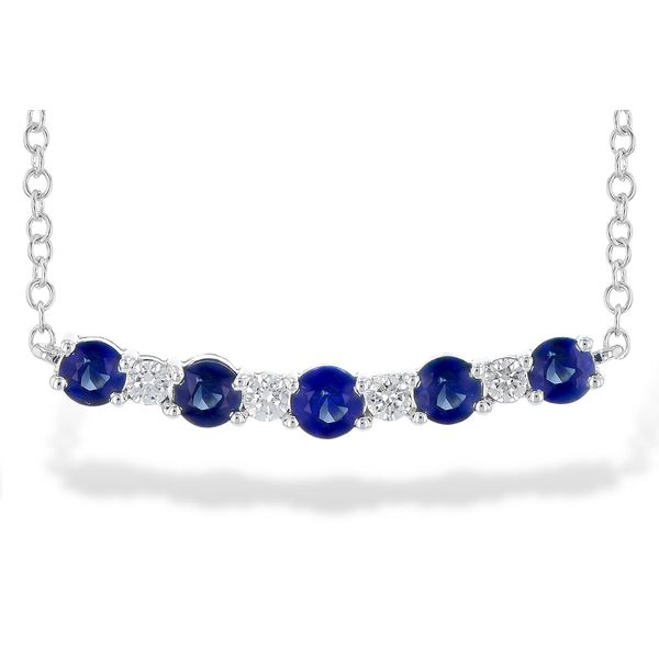 Allison Kaufman .58ctw Sapphire and Diamond Necklace - White Gold - 18