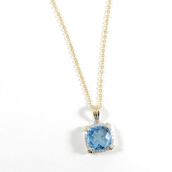 Luvente Blue Topaz and Diamond Necklace Lumina Gem Wilmington, NC