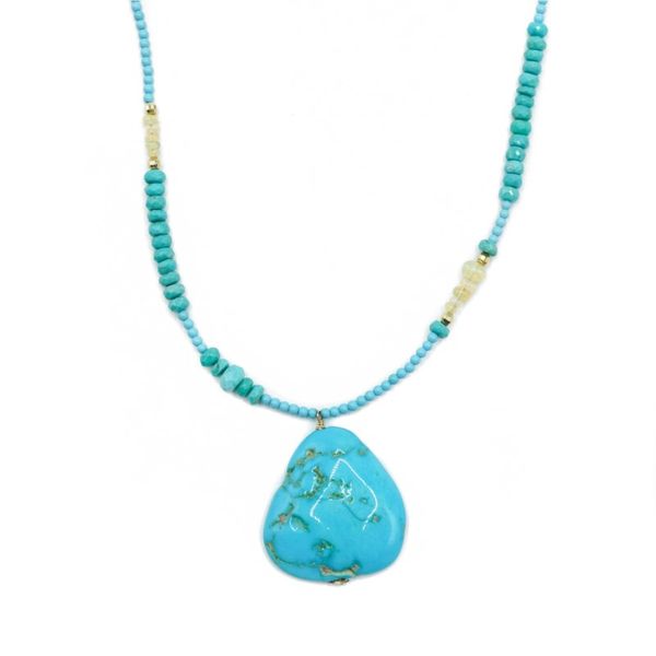 Turquoise and Opal Necklace Made by Local Artist Katharyn Zava Lumina Gem Wilmington, NC