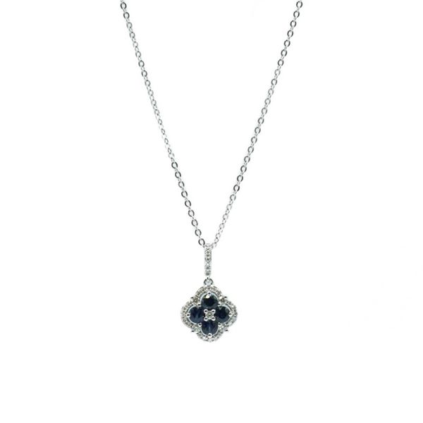 Luvente .52ctw Sapphire and .17ctw Diamond Necklace - White Gold - 18