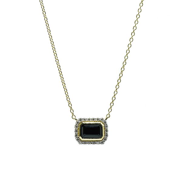 Sloane Street Black Spinel and .15ctw Diamond Necklace - 18k Yellow Gold Lumina Gem Wilmington, NC