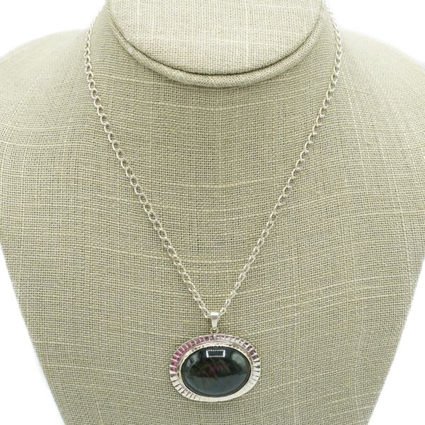 Locally Made Obsidian Necklace - Sterling Silver - 16