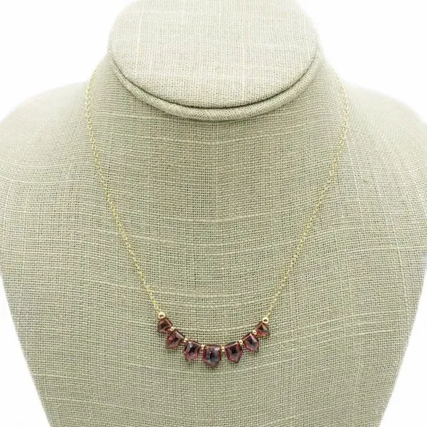 Garnet and Yellow Gold Necklace Lumina Gem Wilmington, NC