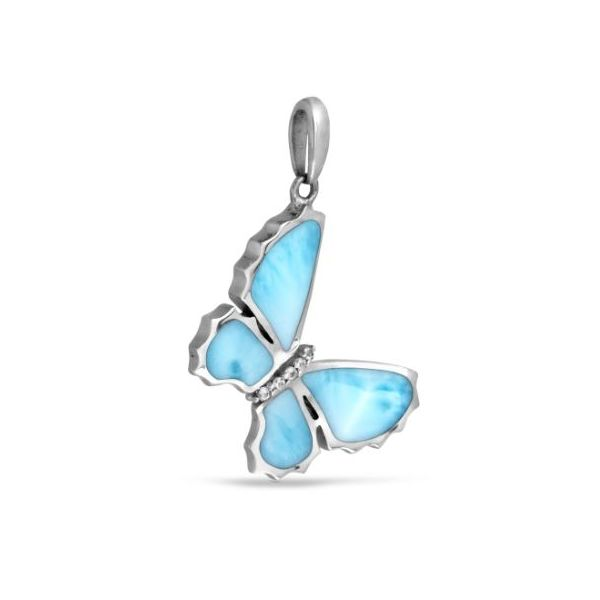Marahlago Sapphire Butterfly Larimar Necklace - 20