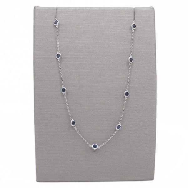 Sapphire Station Necklace in 14k White Gold Lumina Gem Wilmington, NC