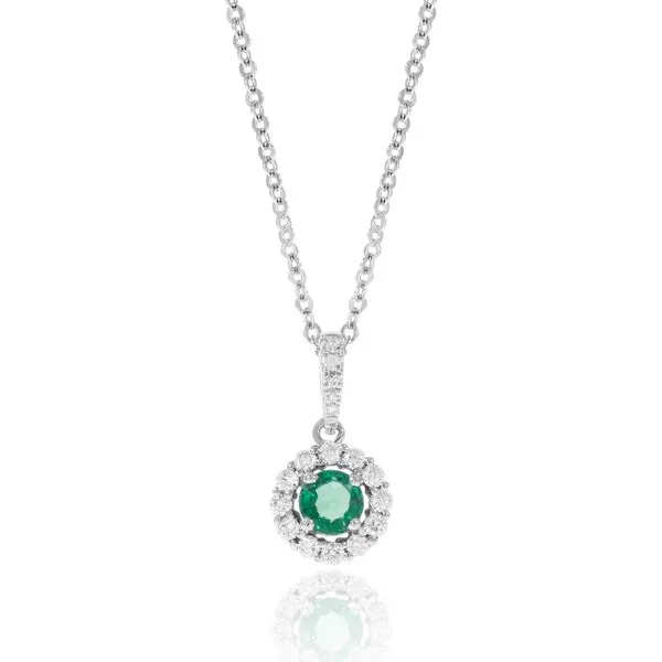 Luvente .20ct Emerald and .20ctw Diamond Necklace Lumina Gem Hampstead, NC