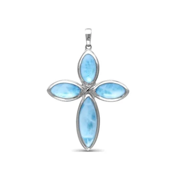 Marahlago Larimar Faith Necklace- Sterling Silver Lumina Gem Wilmington, NC