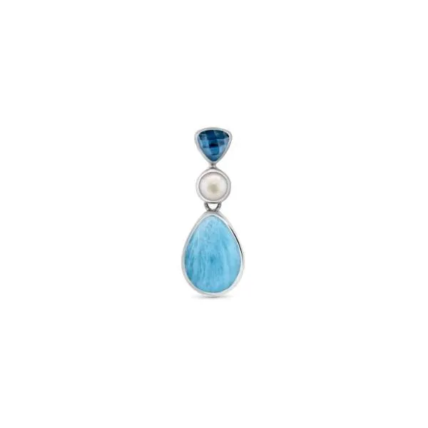 Marahlago Padme Larimar and Pearl Necklace - 20