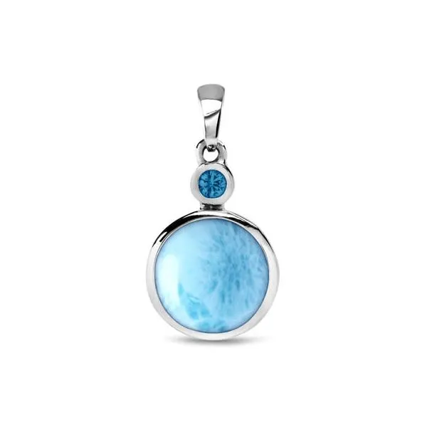 Marahlago Larimar Splash Necklace with Blue Spinel Lumina Gem Wilmington, NC