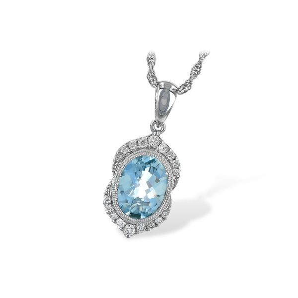 Allison Kaufman 1.40ct Aquamarine and .14ctw Diamond Necklace Lumina Gem Wilmington, NC
