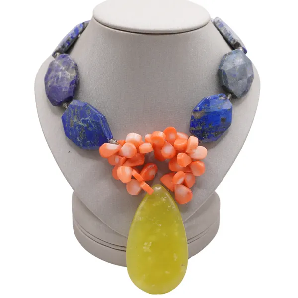 Angela Bassett Lapis, Citrine, and Jade Necklace Lumina Gem Wilmington, NC
