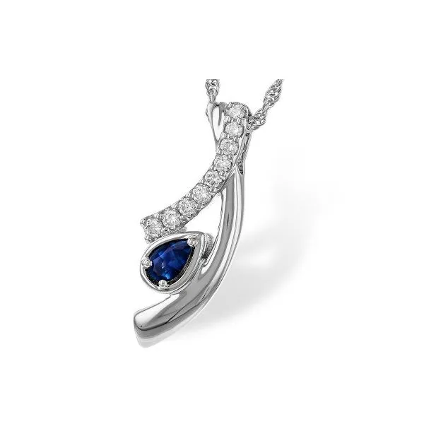 Allison Kaufman Sapphire and Diamond Necklace- 14k White Gold Lumina Gem Hampstead, NC