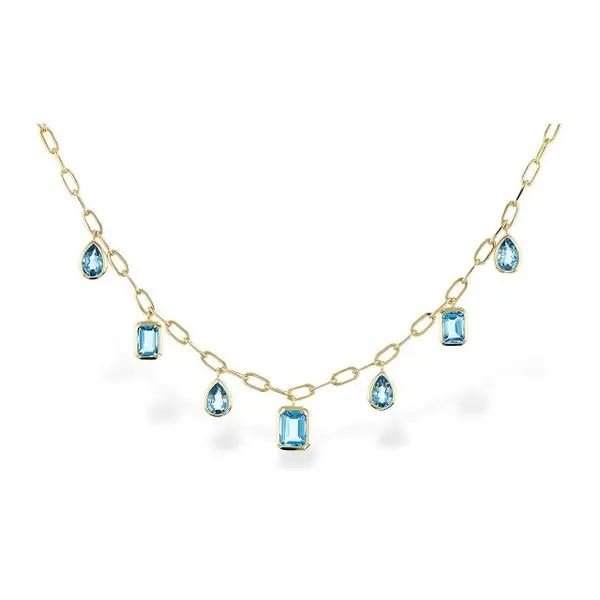 Allison Kaufman Blue Topaz Necklace- 14k Yellow Gold Lumina Gem Hampstead, NC