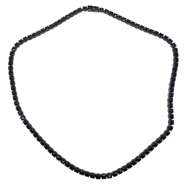 Ethos Black Spinel and Black Coated Sterling Silver Necklace Image 2 Lumina Gem Hampstead, NC
