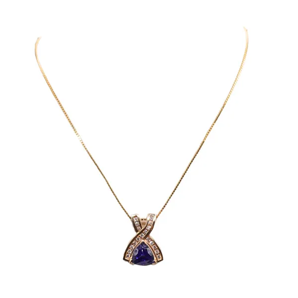 Tanzanite and Diamond Necklace- 14k Yellow Gold Lumina Gem Hampstead, NC