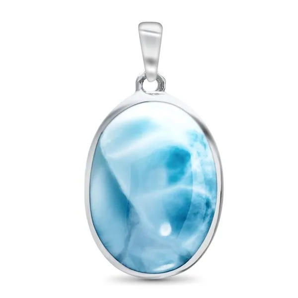 Marahlago oval larimar necklace Lumina Gem Hampstead, NC