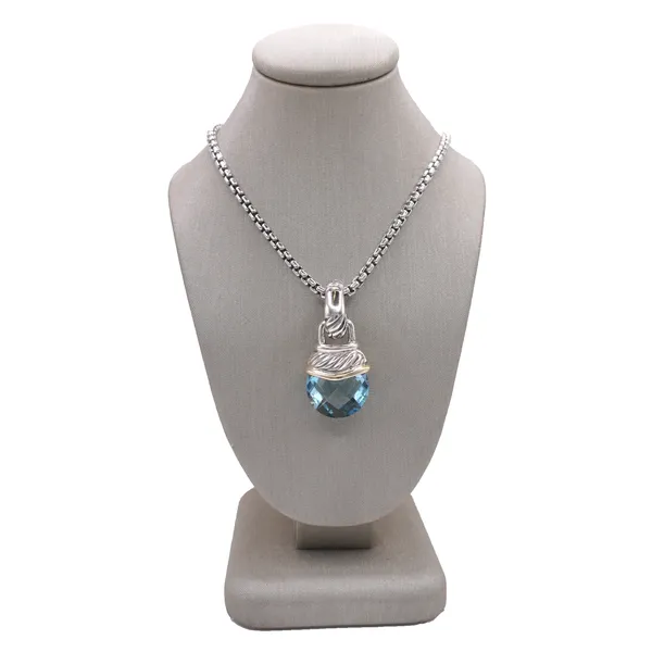 David Yurman Blue Topaz Enhancer Necklace Lumina Gem Hampstead, NC