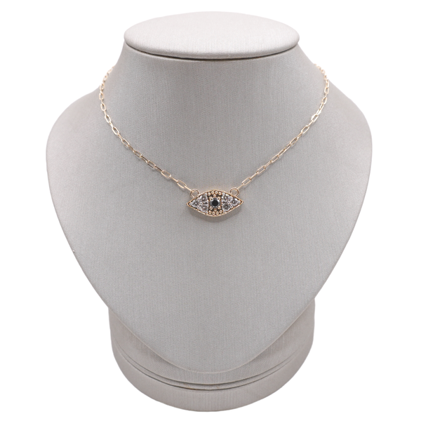 .31ctw Black Dimaond and .72ctw Diamond Evil Eye Necklace- 14k Yellow Gold Lumina Gem Wilmington, NC