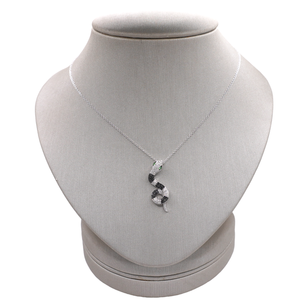 Effy Black Diamond Snake Necklace- 14k White Gold Lumina Gem Wilmington, NC