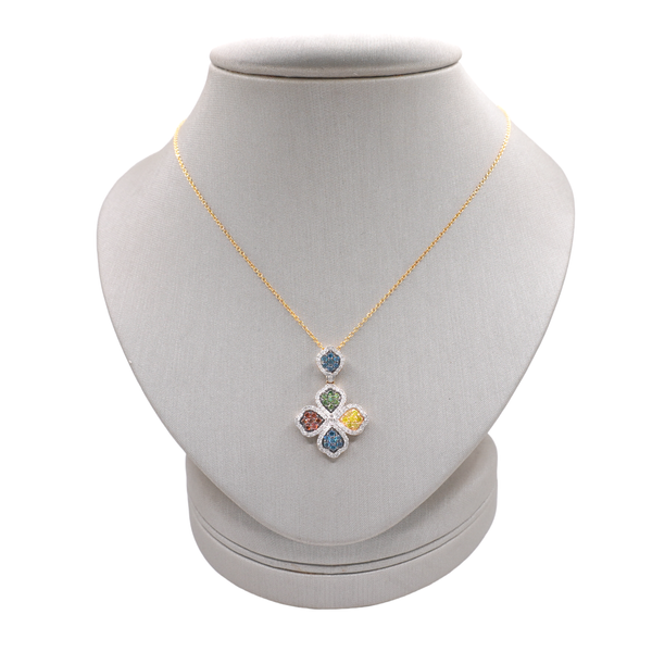 Multicolor Diamond Necklace- 14k Yellow Gold Lumina Gem Wilmington, NC