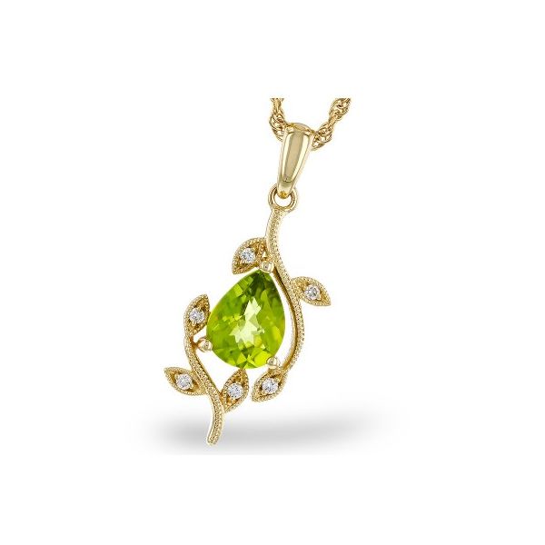 Allison Kaufman Peridot and Diamond Necklace- 14k Yellow Gold Lumina Gem Wilmington, NC
