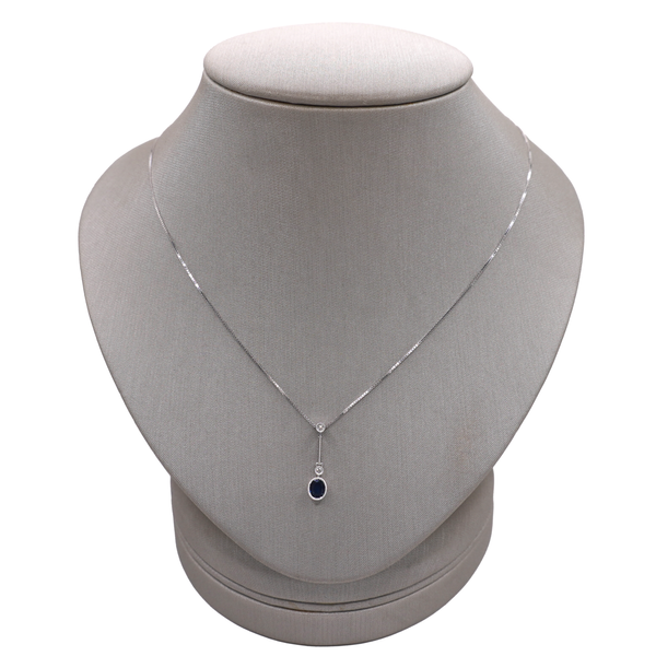 Sapphire and Diamond Necklace- 14k White Gold Lumina Gem Wilmington, NC