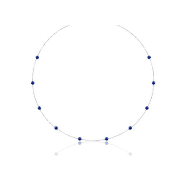 Luvente Sapphire Station Necklace- 14k White Gold Lumina Gem Wilmington, NC