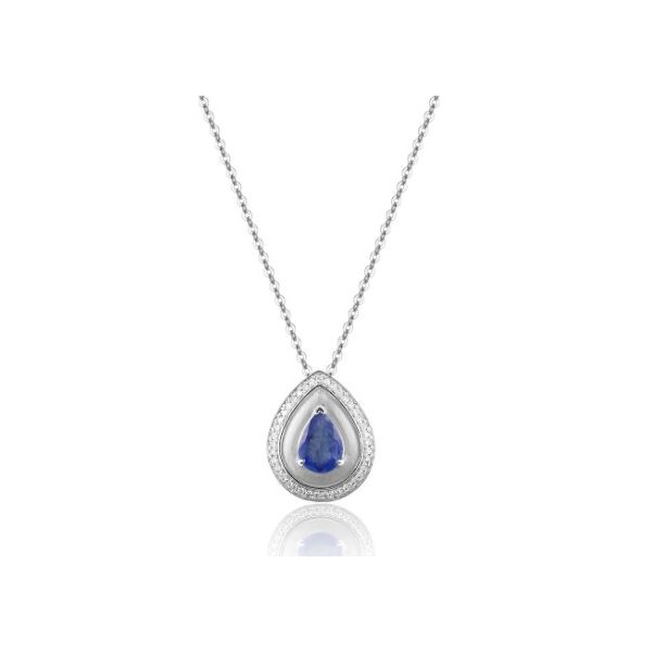 Luvente Sapphire and Diamond Necklace- 14k White Gold Lumina Gem Wilmington, NC