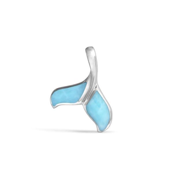 Marahlago Dolphin Tail Larimar Necklace- Sterling Silver Lumina Gem Wilmington, NC