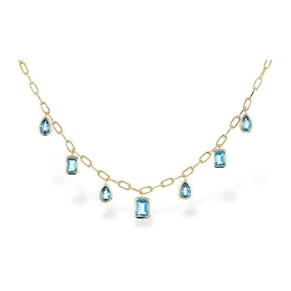 Allison Kaufman Blue Topaz Necklace- 14k Yellow Gold Lumina Gem Wilmington, NC