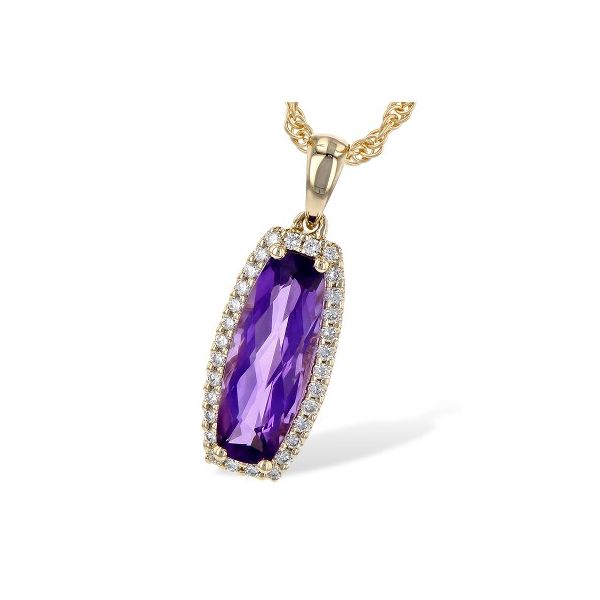 Allison-Kaufman Amethyst and Diamond Necklace-14k Yellow Gold Lumina Gem Wilmington, NC