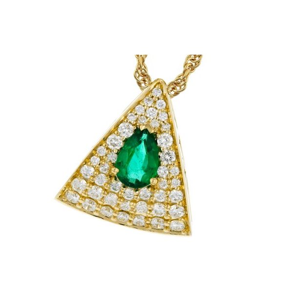 Allison-Kaufman Emerald and Diamond Necklace- 14k Yellow Gold Lumina Gem Wilmington, NC