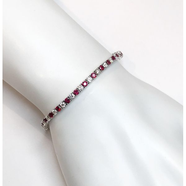 S. Kashi and Sons 3.21ctw Ruby and Diamond Tennis Bracelet - 7.5