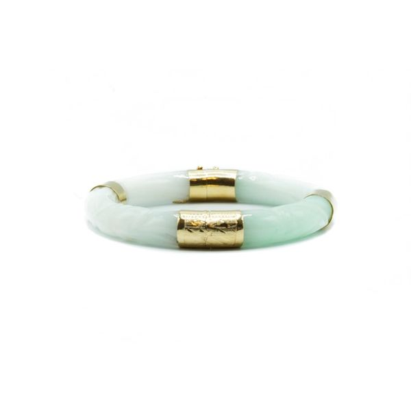 Jade and Yellow Gold Hinged Bangle Lumina Gem Wilmington, NC