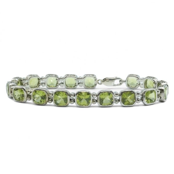 Peridot and Sterling Silver Bracelet - 7