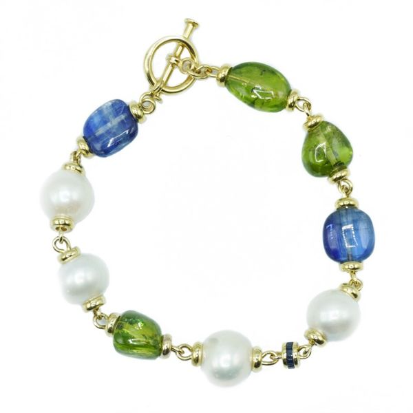 Mazz and Co. Peridot, Sapphire and Pearl Bracelet - 9