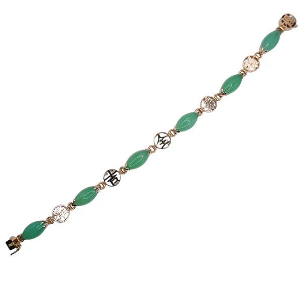 Jade and 14k Yellow Gold Bracelet Image 2 Lumina Gem Hampstead, NC