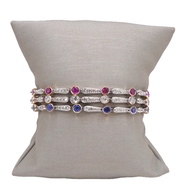 2ctw Sapphire 2ctw Ruby 4ctw Diamond Bracelet- 18k White Gold Lumina Gem Hampstead, NC