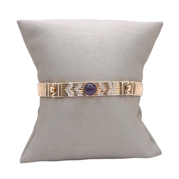 Amethyst and Diamond Bracelet- 14k Yellow Gold Lumina Gem Wilmington, NC