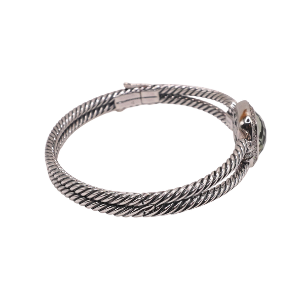 David Yurman Prasiolite and Diamond Hinged Bangle Image 2 Lumina Gem Wilmington, NC