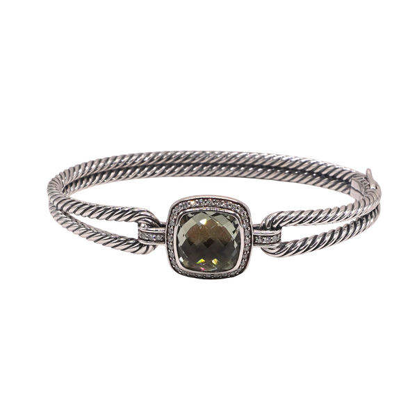 David Yurman Prasiolite and Diamond Hinged Bangle Lumina Gem Wilmington, NC