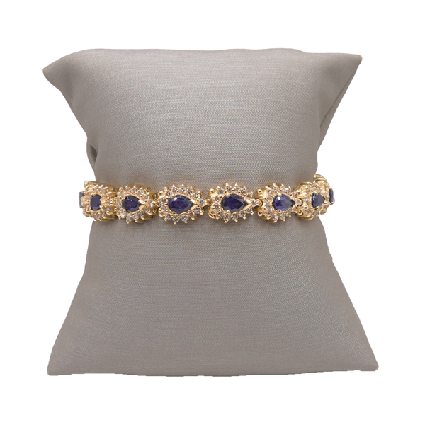 12ctw Sapphire and 3ctw Diamond Bracelet- 1k Yellow Gold Lumina Gem Wilmington, NC
